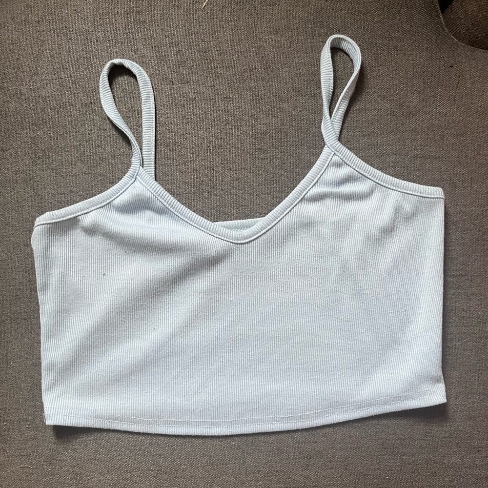 Blue cropped tank top